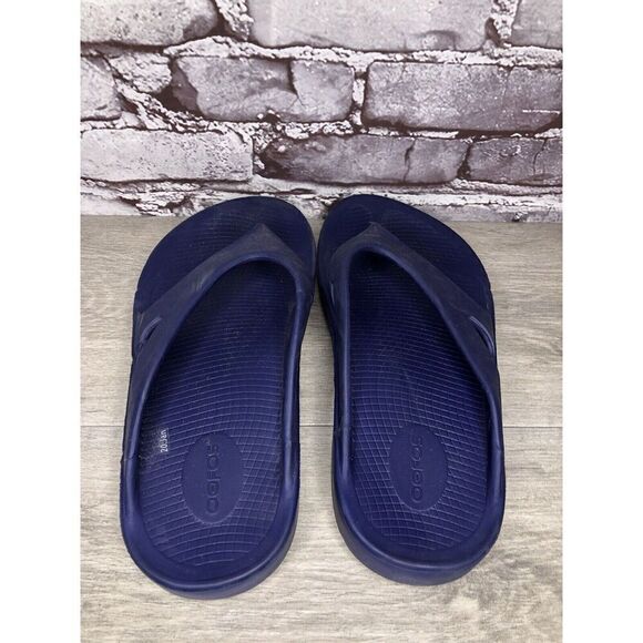 OOFOS OOriginal Navy Blue Lightweight Recovery Flip Flops Sandals Men 42EU/9M US - Picture 7 of 16